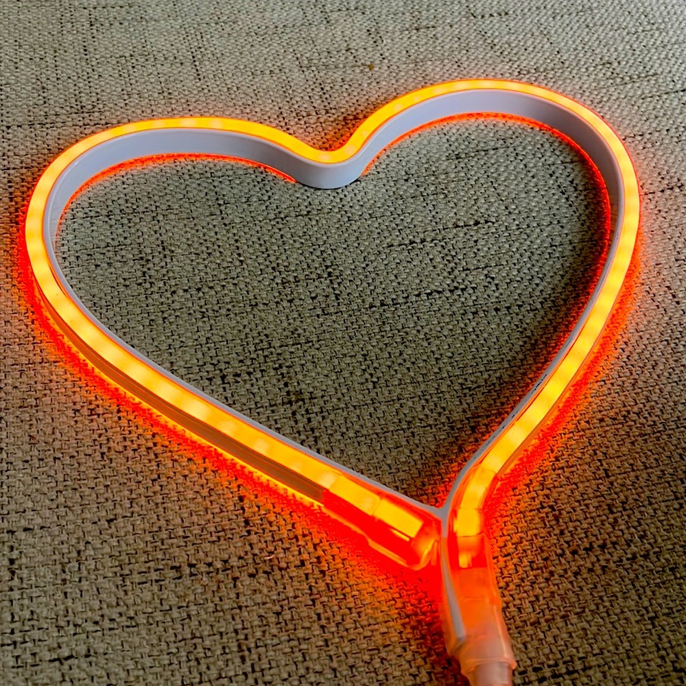 Orange Neon Heart